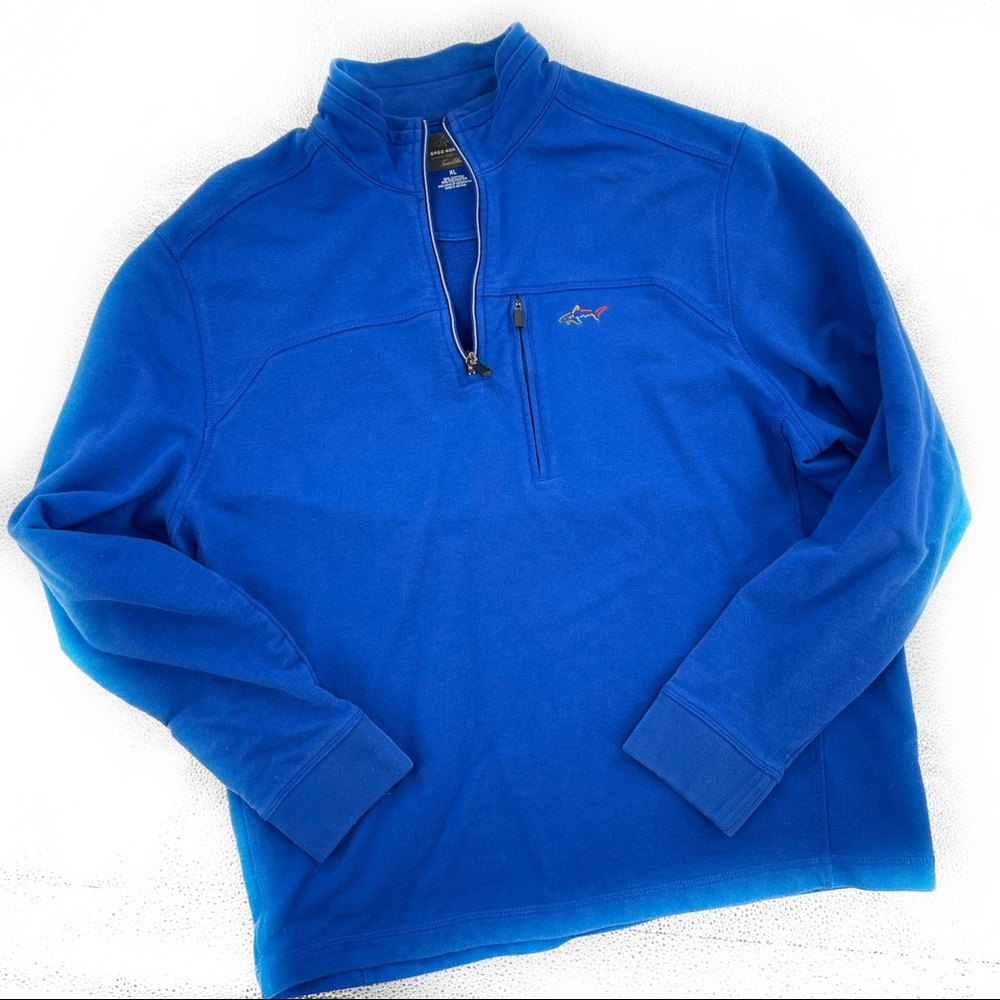 Greg Norman for Tasso Elba Cotton Blend 1/4 Zip-Up Pullover Blue Men's Size XL